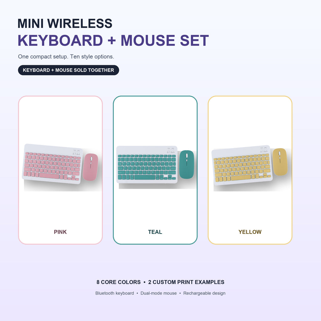 Mini Wireless Keyboard & Dual-Mode Mouse Set