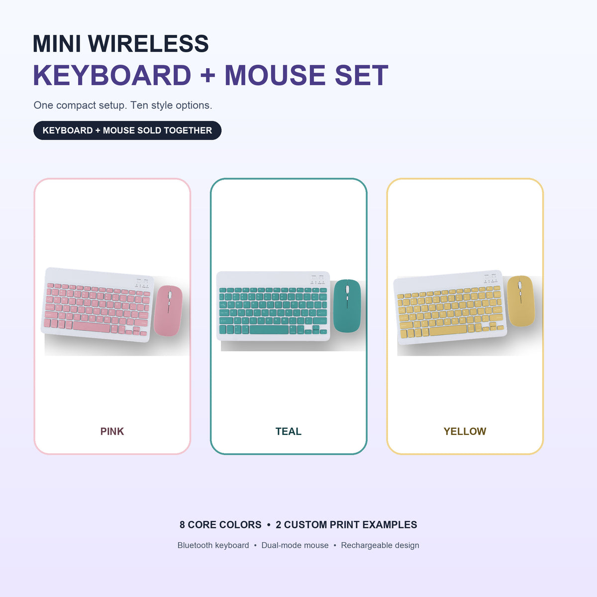 Mini Wireless Keyboard & Dual-Mode Mouse Set