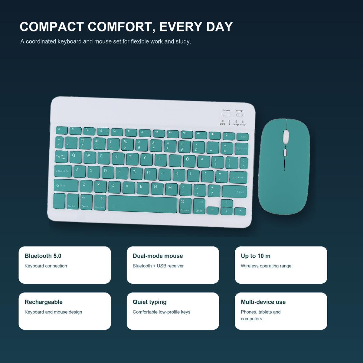 Mini Wireless Keyboard & Dual-Mode Mouse Set